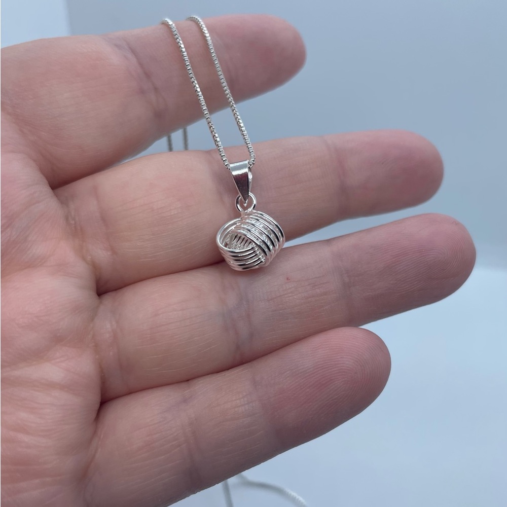 Sterling silver love knot necklace